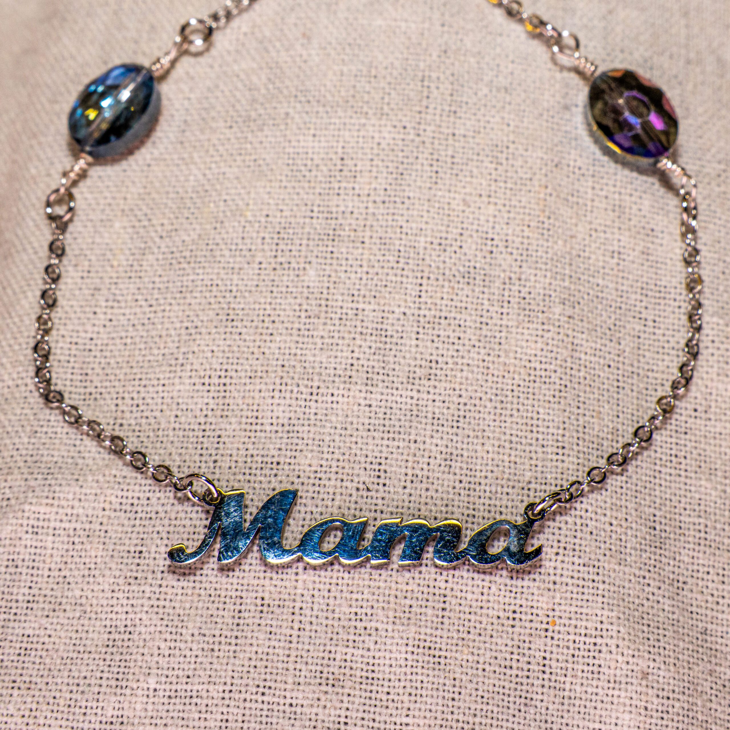 Għażiża Mama - Oval Crystal Necklace - Image 2