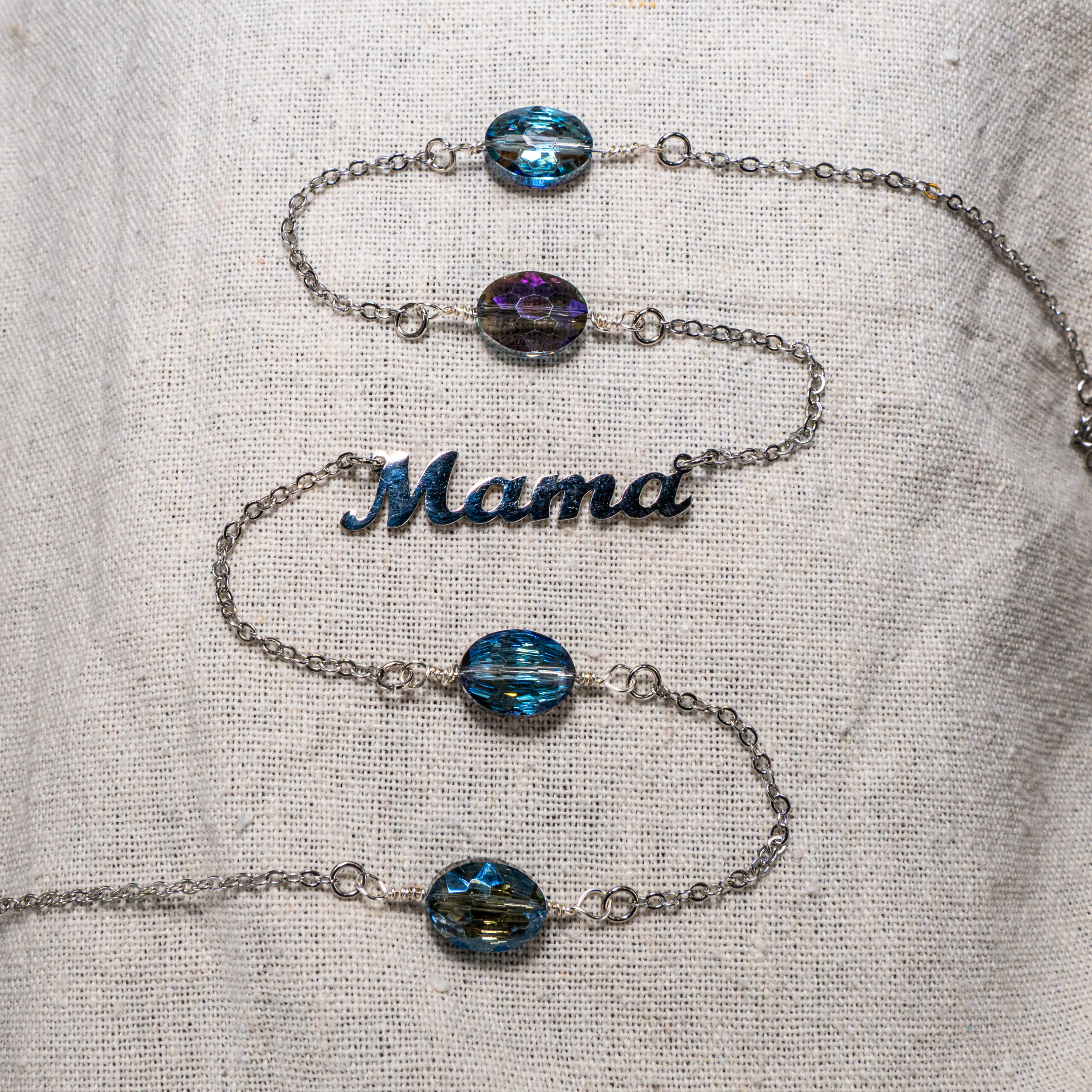 Għażiża Mama - Oval Crystal Necklace - Image 1