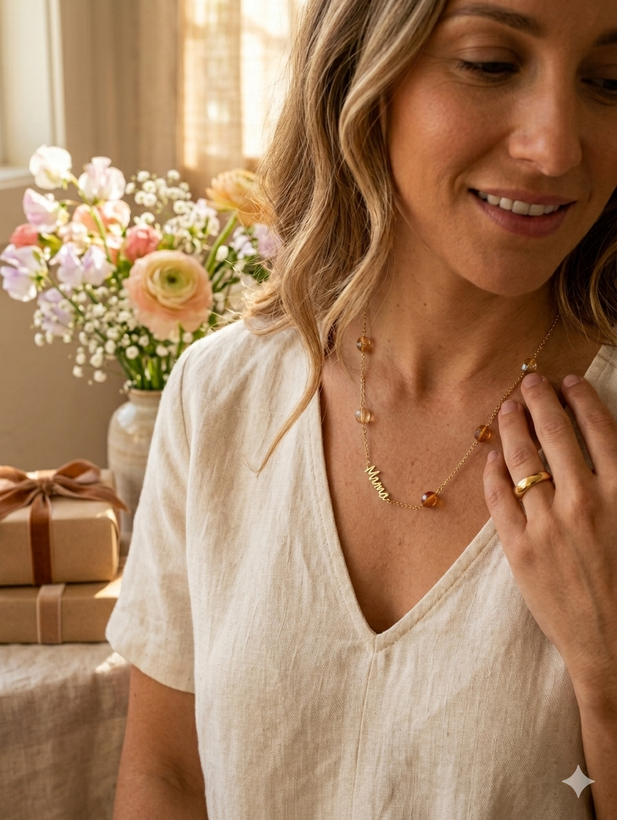 Għażiża Mama - Cursive Mama Necklace - Image 2