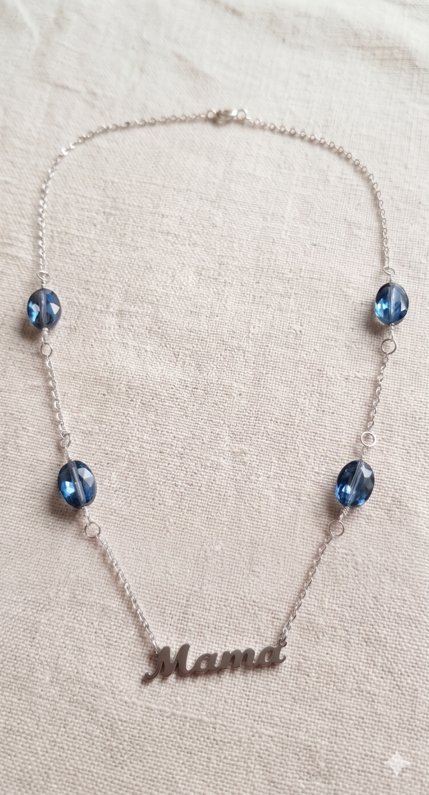 Għażiża Mama - Oval Crystal Necklace - Image 3
