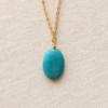 Blu amazonite necklace with gold-plated chain